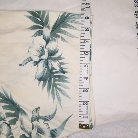 Knightsbridge Men XL Silk Blend Short Sleeve Button Up Hawaiian Ivory Shirt - Picture 13 of 15